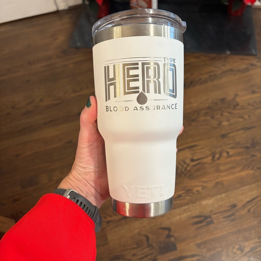 YETI White Tumbler with Hero Design 30oz